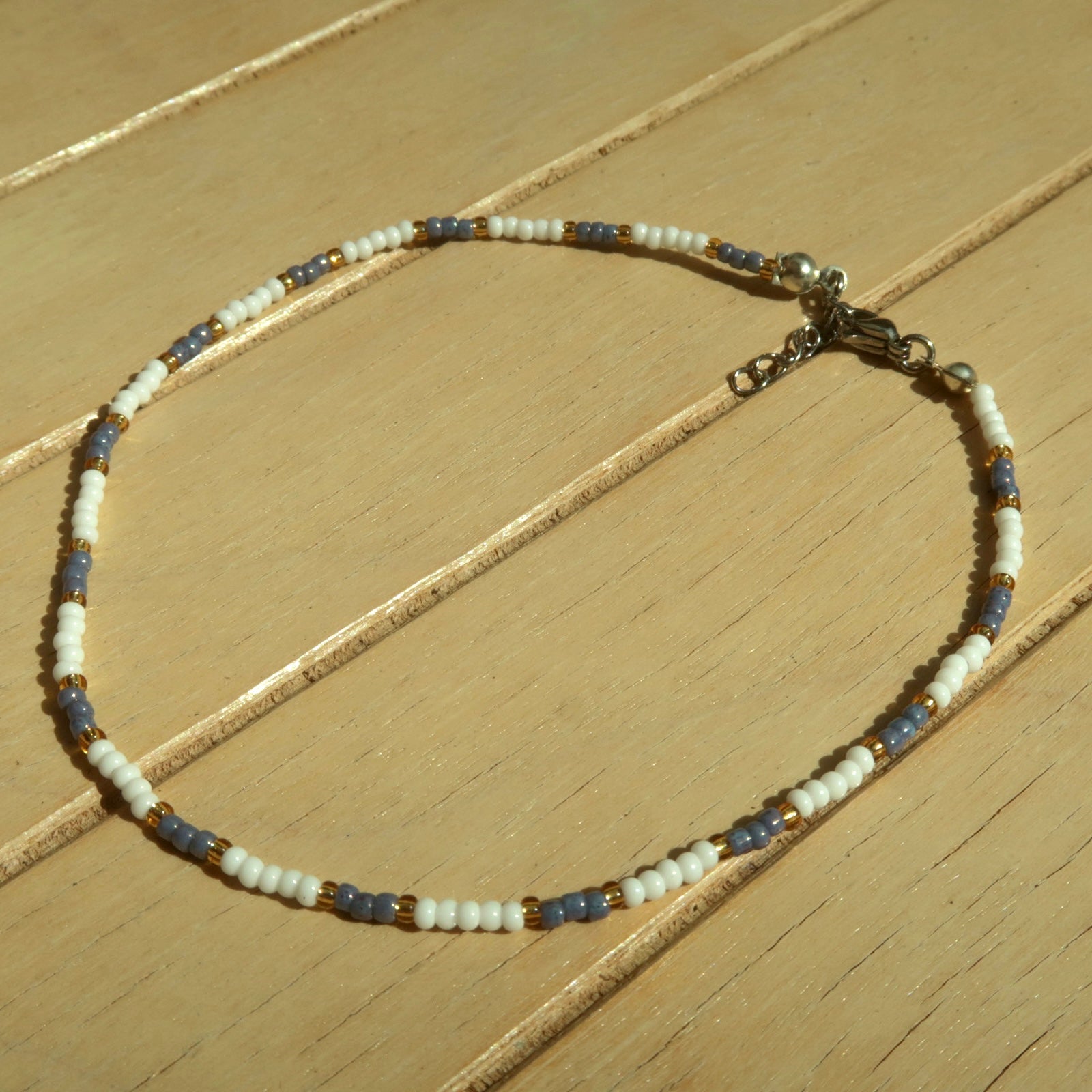 Lavender Stripe - Anklet
