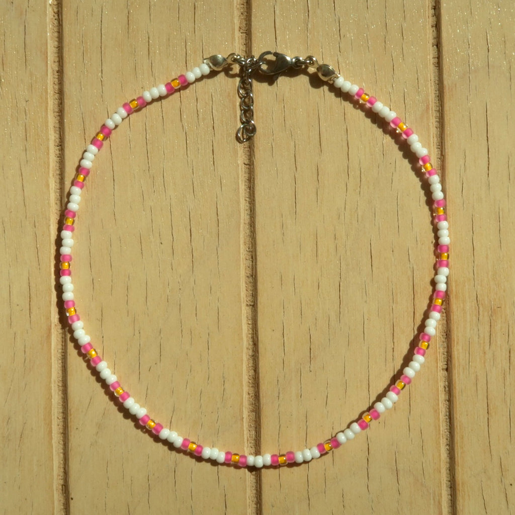 Hot Pink Stripe - Anklet