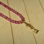 Fuschia Fish - Gemstone Necklace
