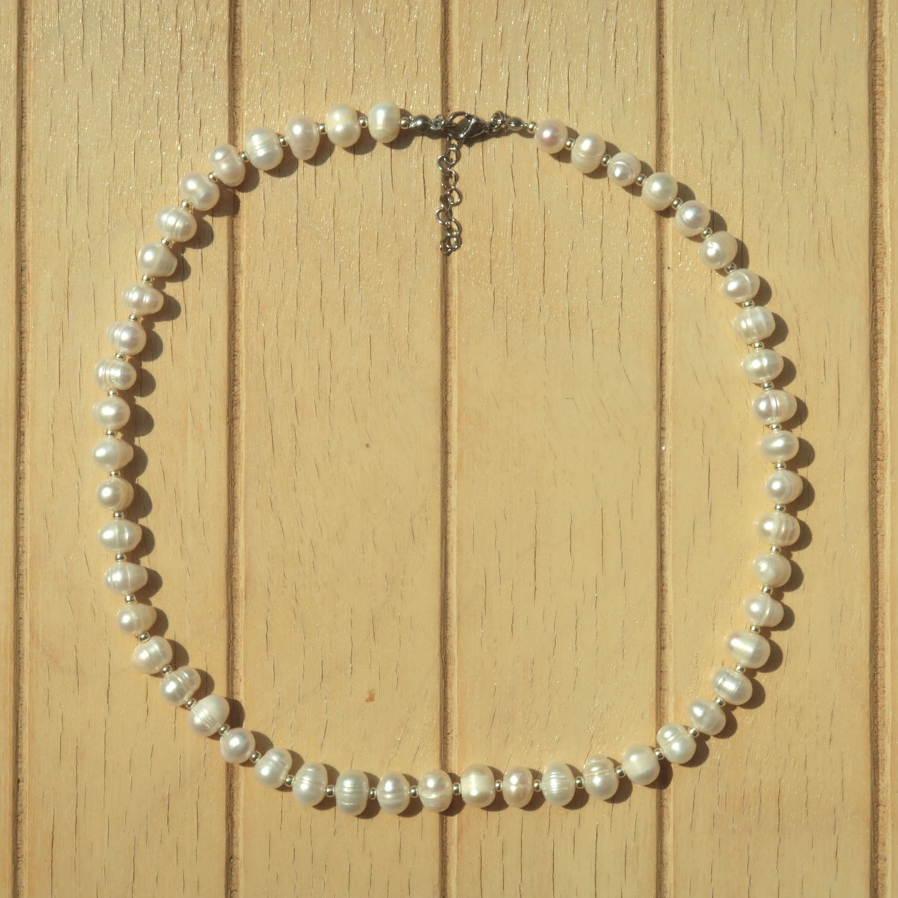Silver Chunky Pearl - Necklace