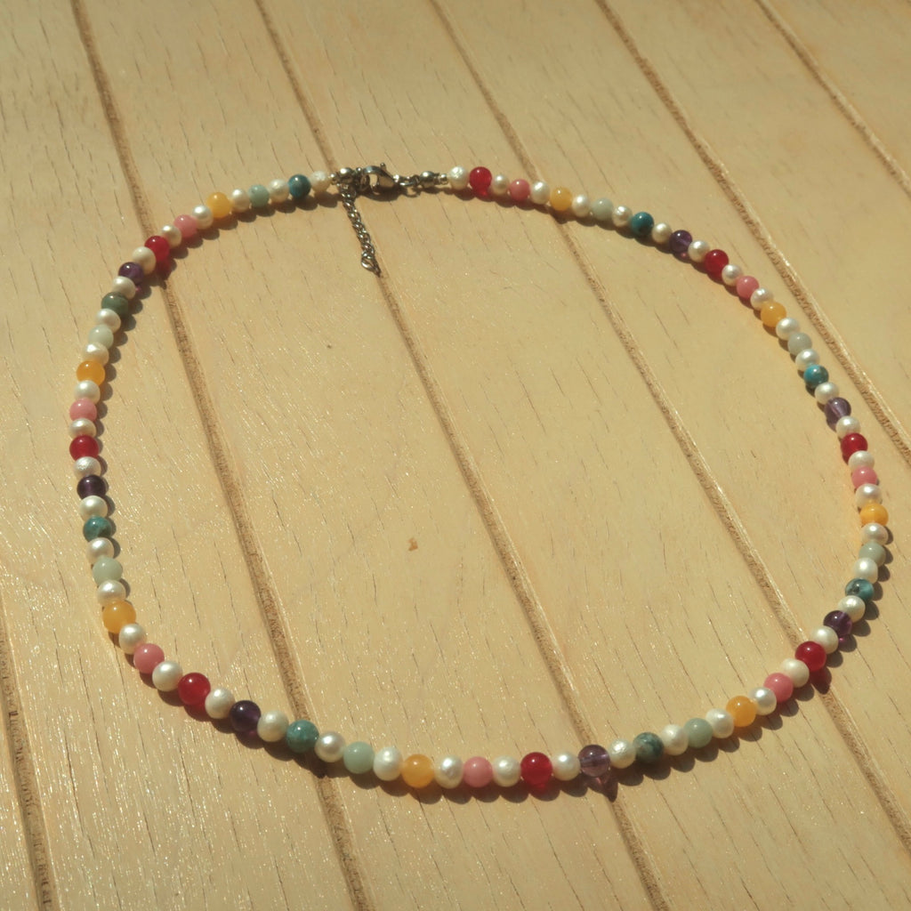 Rainbow Pearl - Gemstone Necklace