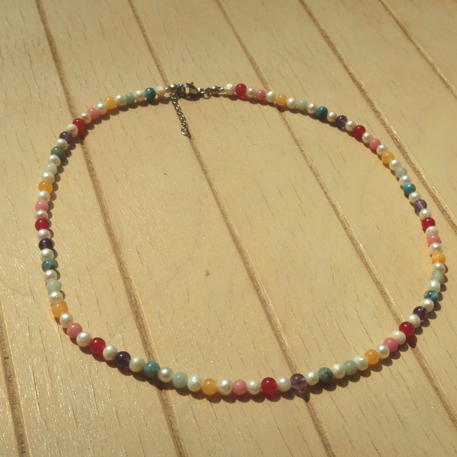 Rainbow Pearl - Gemstone Necklace