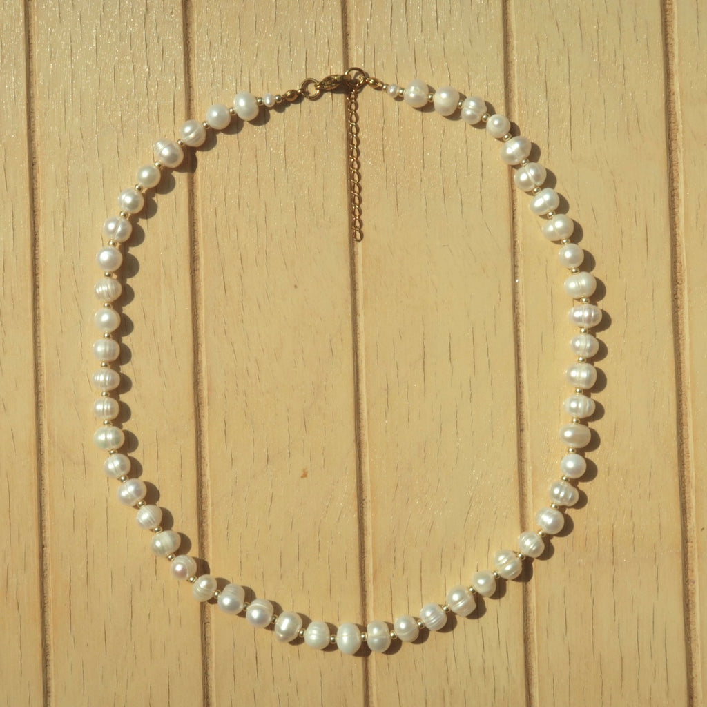 Gold Chunky Pearl - Necklace