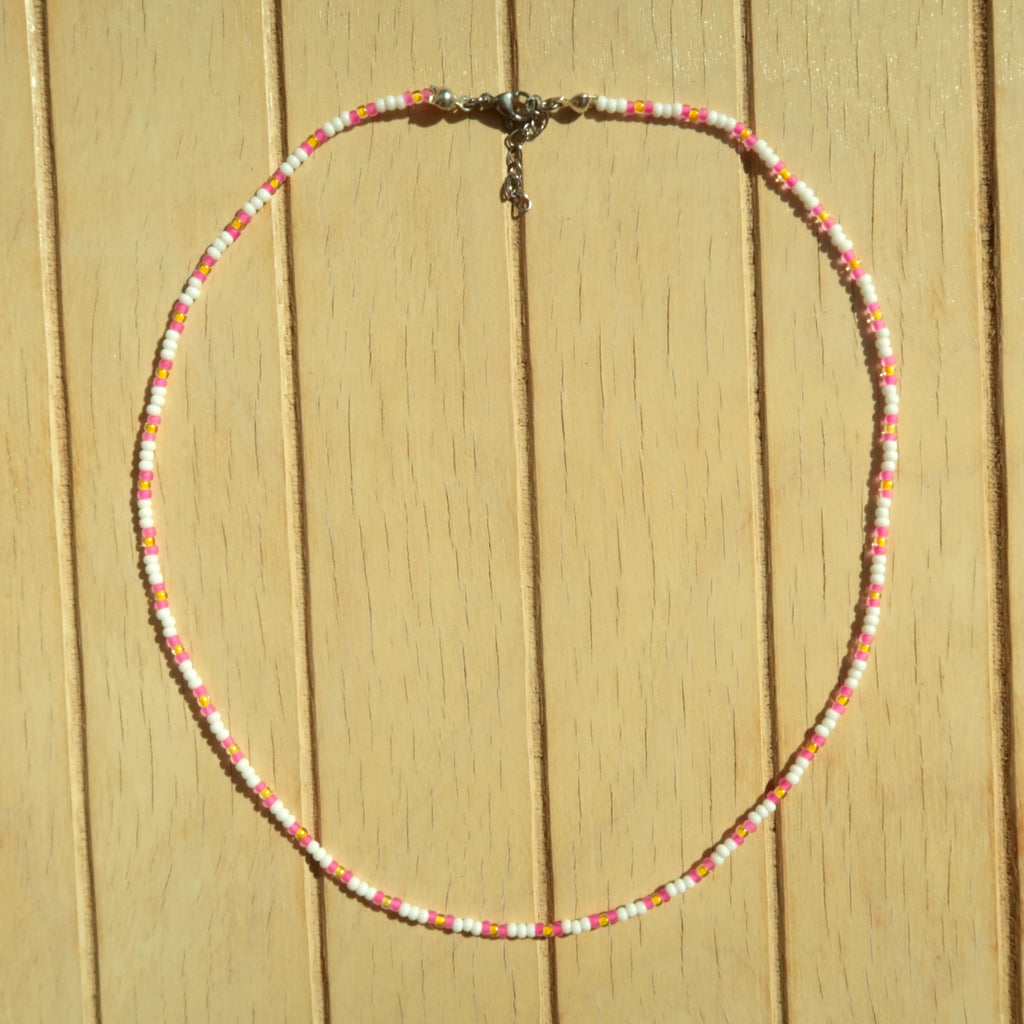 Hot Pink Stripe - Necklace