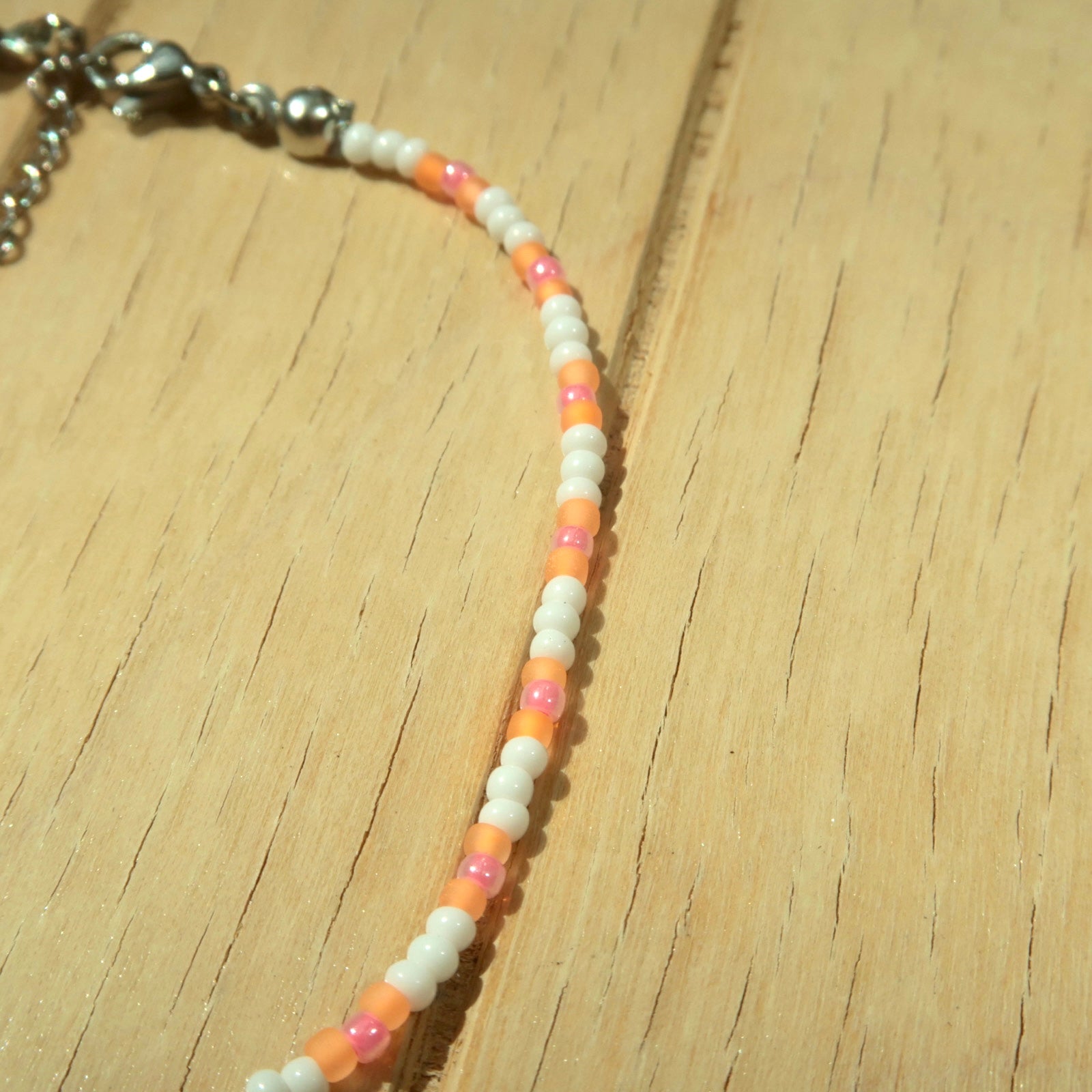 Tangerine Stripe - Anklet