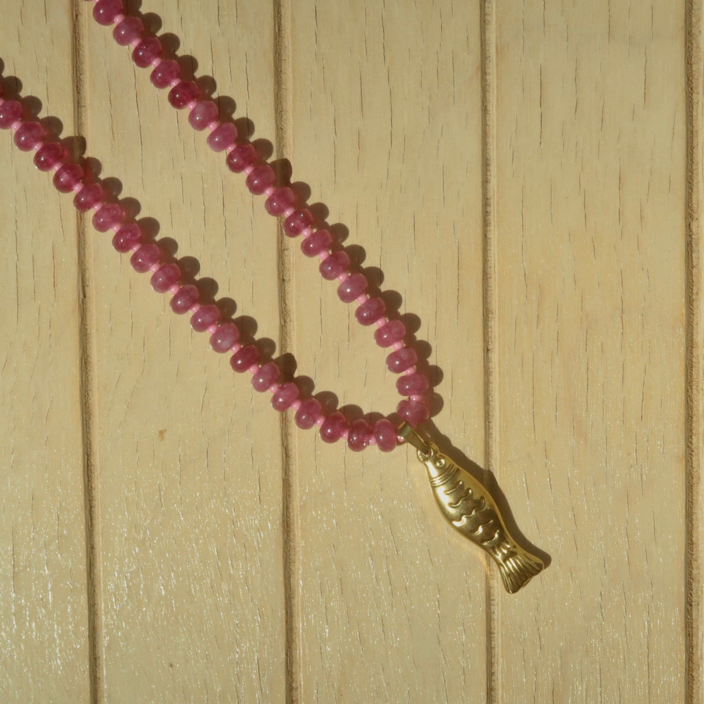 Fuschia Fish - Gemstone Necklace