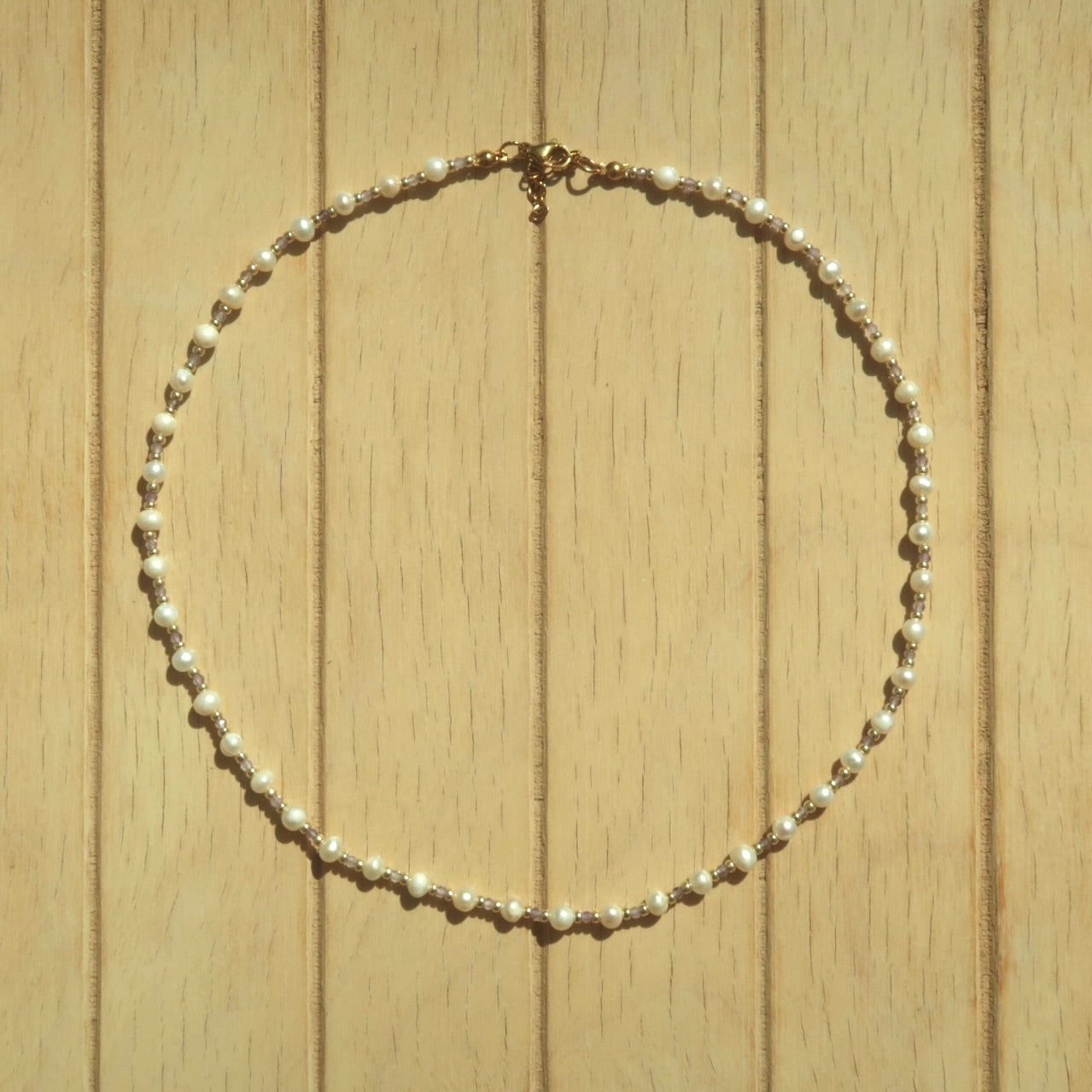 Gold Lilac Pearl- Gemstone Necklace