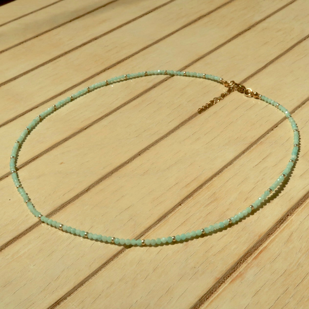 Aqua Sea Gold - Gemstone Necklace