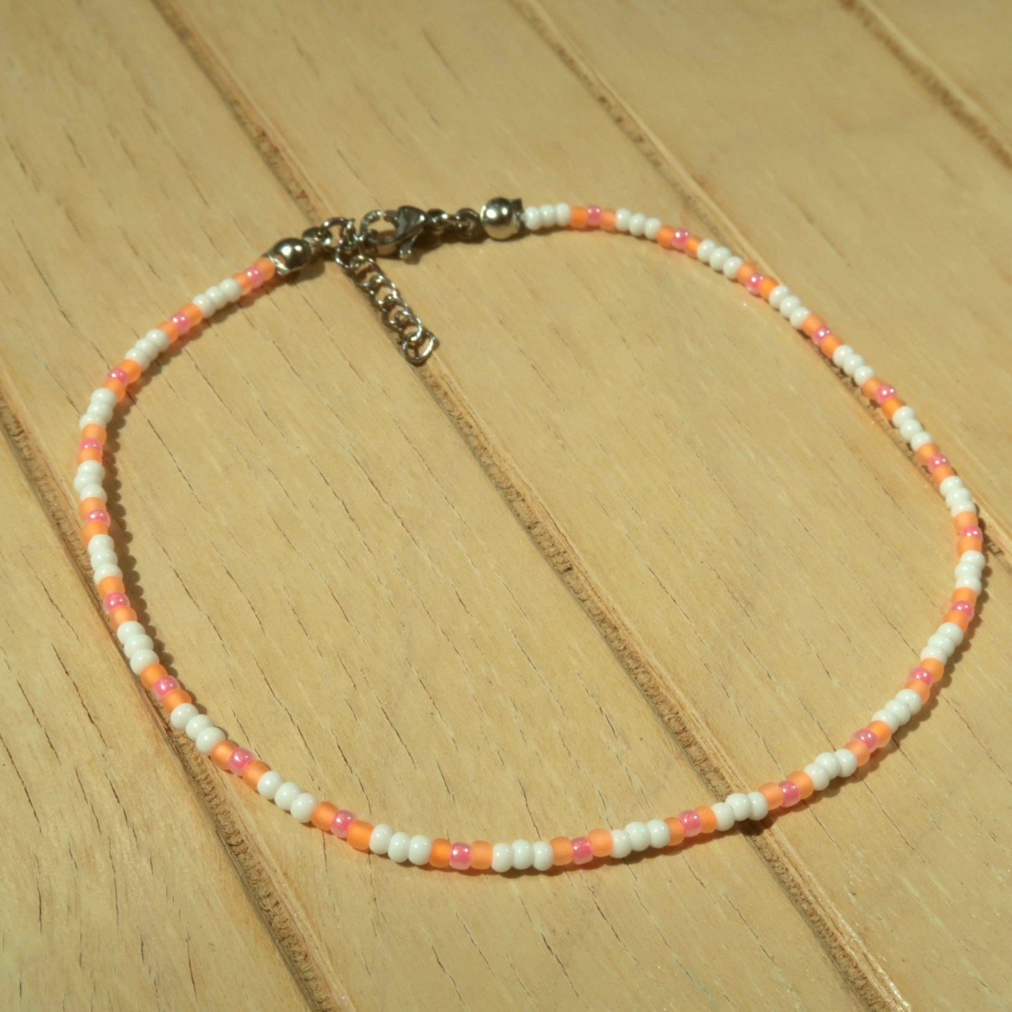 Tangerine Stripe - Anklet