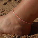Tangerine Stripe - Anklet