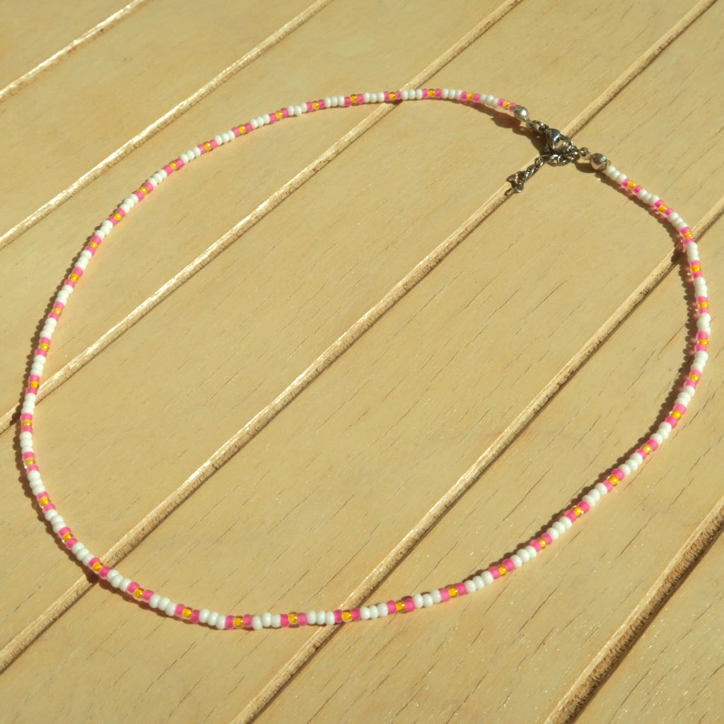 Hot Pink Stripe - Necklace