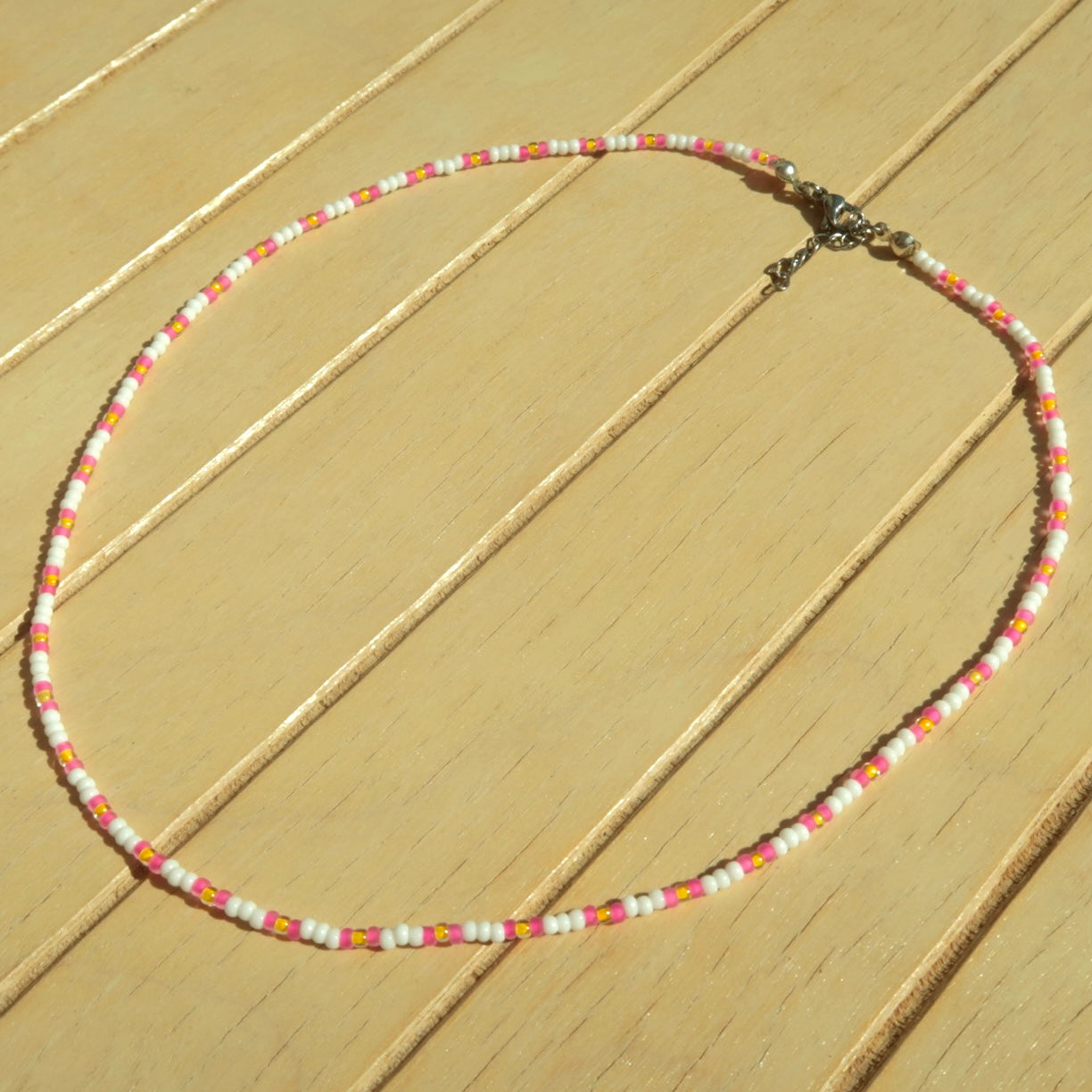 Hot Pink Stripe - Necklace