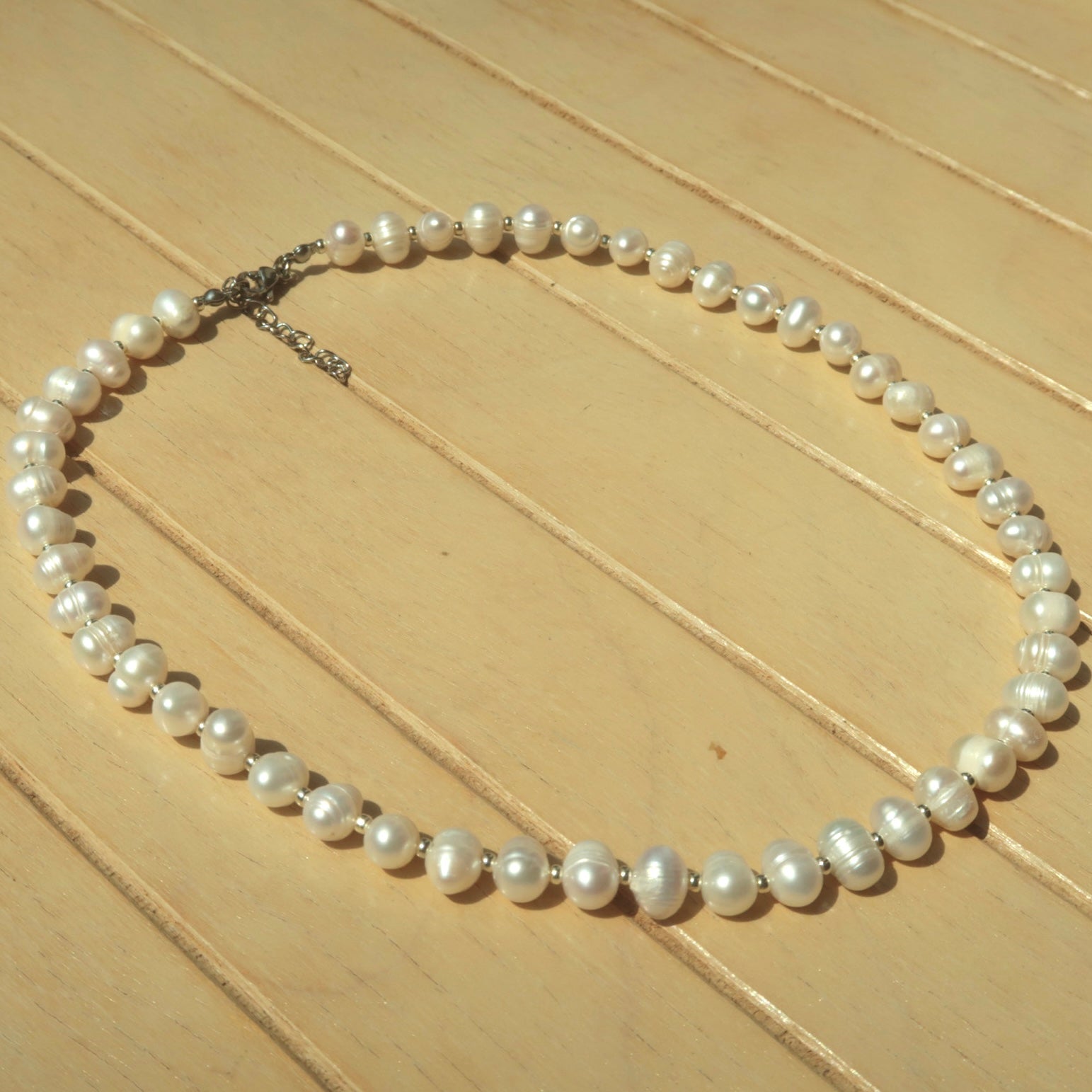 Silver Chunky Pearl - Necklace
