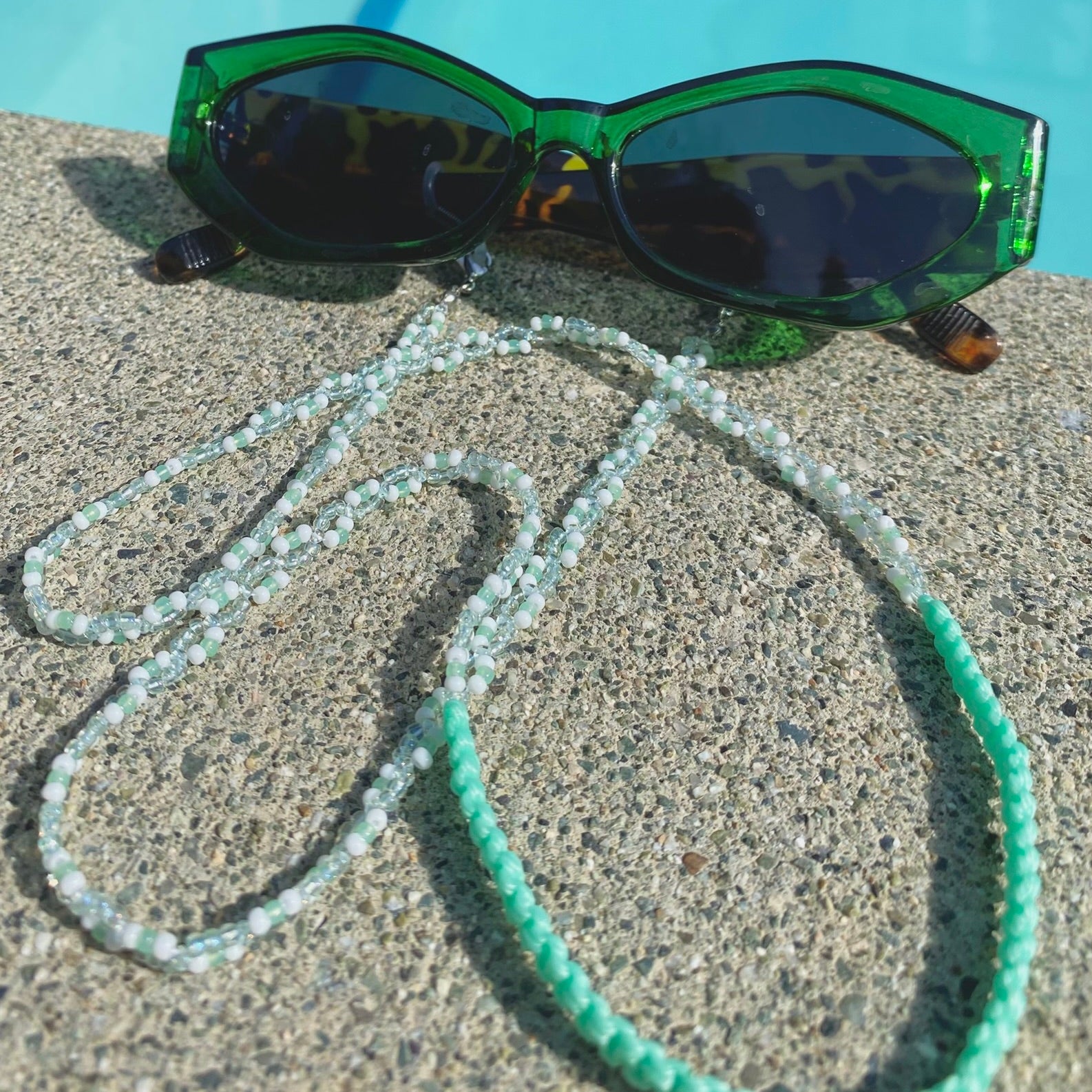 Aqua - Weaved Sunglass Strap